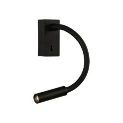 LED-leselampe Cio, bryter, flexarm, 930, svart