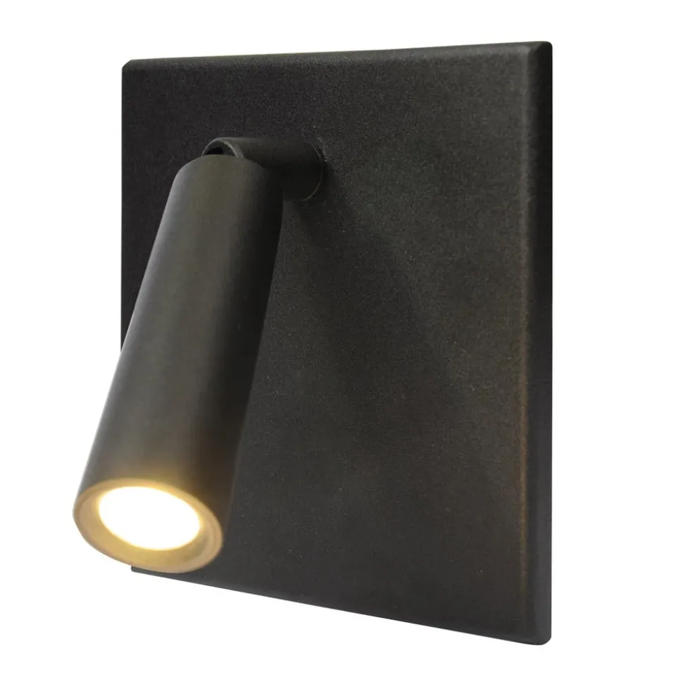 LED-leselampe, innfelt/montert, svart