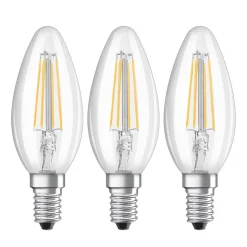 LED-mignonpære E14 4 W filament 2°700°K 3 stk