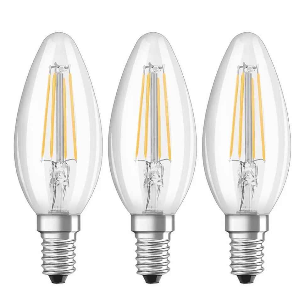 LED-mignonpære E14 4 W filament 2°700°K 3 stk