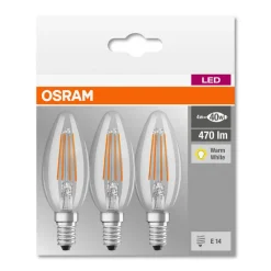 LED-mignonpære E14 4 W filament 2°700°K 3 stk