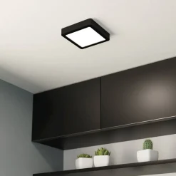 LED-panel for utenpåliggende montering Fueva 5 IP20 830 svart 16x16cm