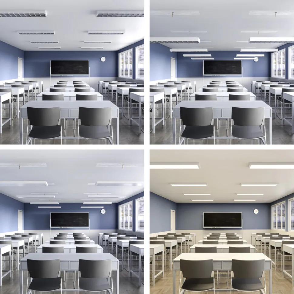 LED-panel PRO OFFICE SANO, 123 x 33 cm, dimbar, hvit metall CCT