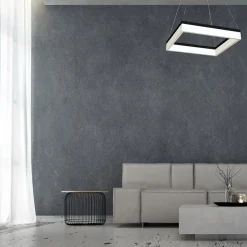 LED-pendellampe Nero, plast, svart, enkeltlys, 32 W