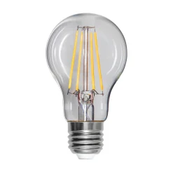 LED-pære, dråpe, E27, 8 W, 2 700 K, glødetråd, dimbar.