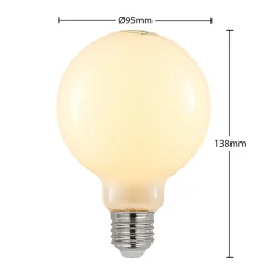 LED-pære E27 4 W G95 2 700 K globe, dimbar, opal