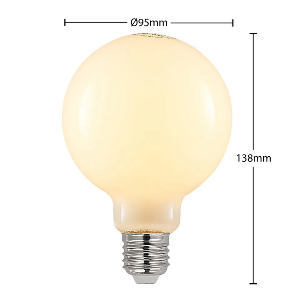 LED-pære E27 4 W G95 2 700 K globe, dimbar, opal