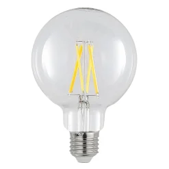 LED-pære E27 8 W G95 2 700 K globe filament, klar