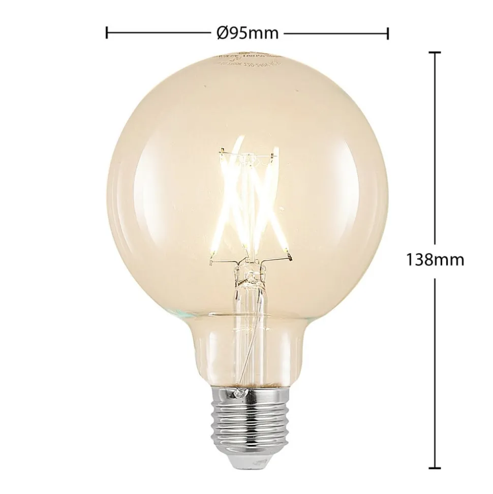 LED-pære E27 4 W G95 2 700 K globe filament, klar
