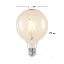 LED-pære E27 6 W G125 2 700 K globe filament, klar