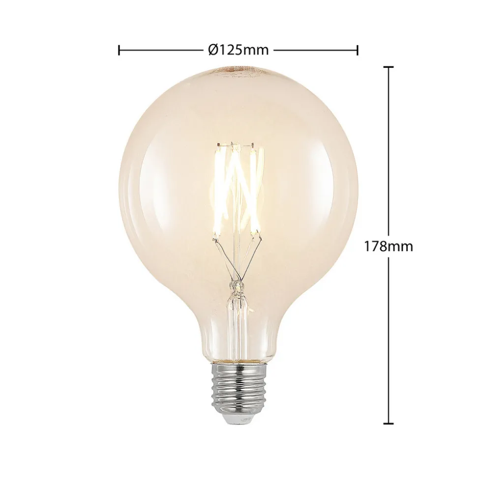 LED-pære E27 6 W G125 2 700 K globe filament, klar