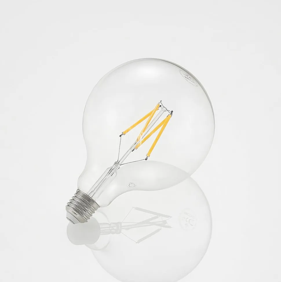 LED-pære E27 8 W G125 2 700 K globe filament, klar