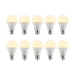 LED-pære E27 A60 9,5W 3 000 K opal 10 stk