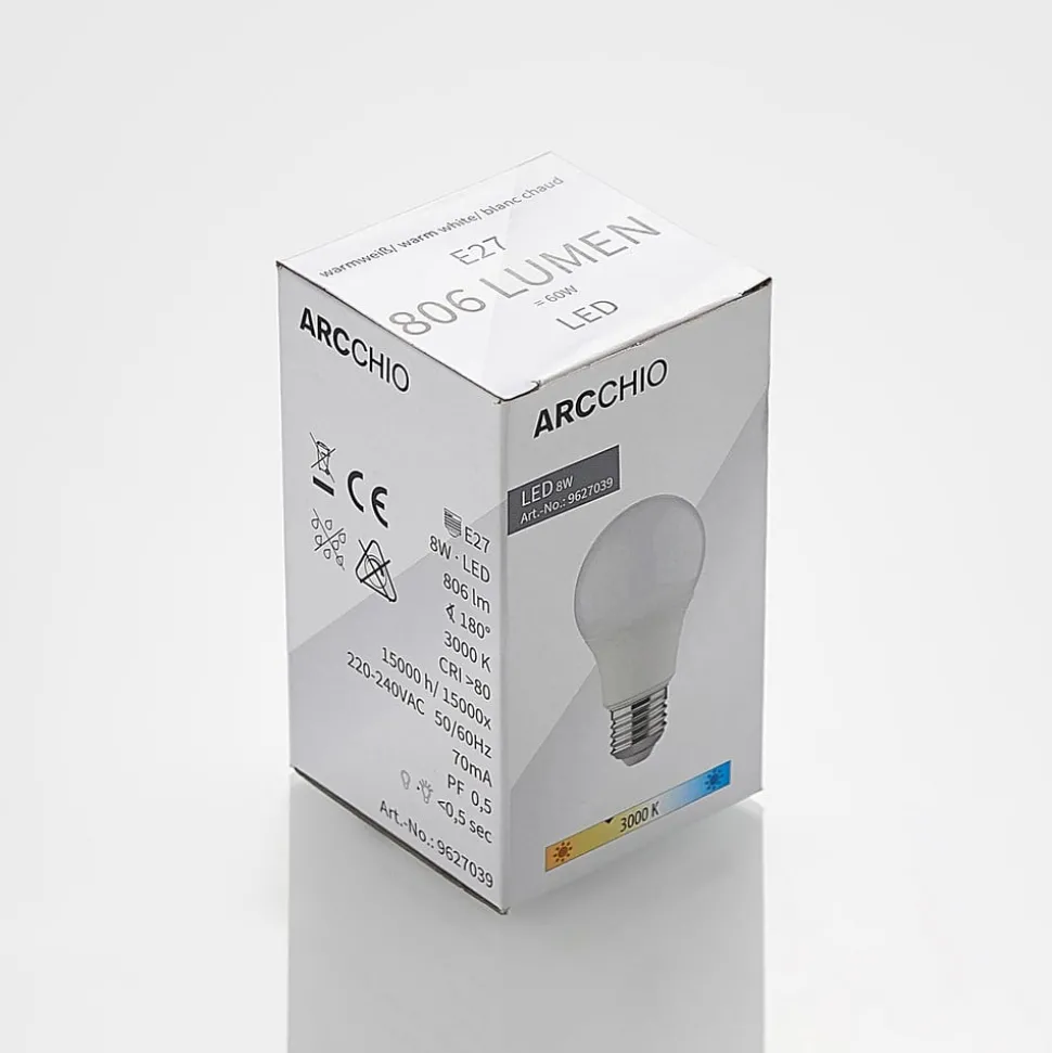 LED-pære E27 A60 8W 3 000 K opal 2 stk
