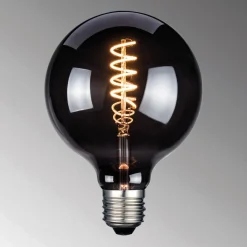 LED-pære, E27, G125, røykfarget, 4 W, 1800 K, 60 lm