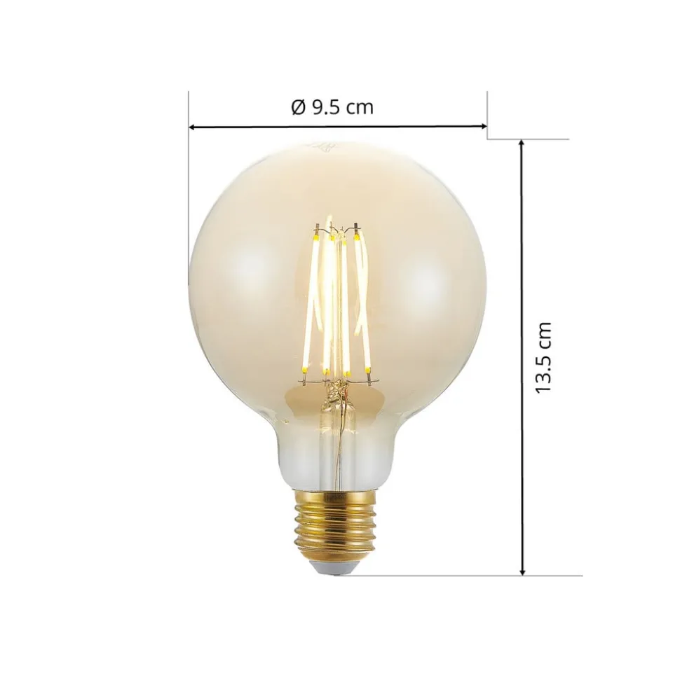 LED-pære E27 G95 6,5W 2 500K rav 3-step-dimmer