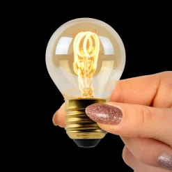 LED-pære E27 G45 3W ravfarget 2 200 K dimbar