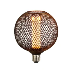 LED-pære E27 Mesh 3,5W 1 800 K Ø 12cm svart