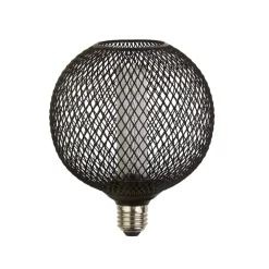 LED-pære E27 Mesh 3,5W 1 800 K Ø 12cm svart