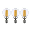 LED-pære E14 P45, 4W, klar, 2700K, dimbar, sett med 3 stk