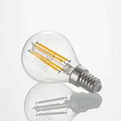 LED-pære E14 P45, 4W, klar, 2700K, dimbar, sett med 3 stk