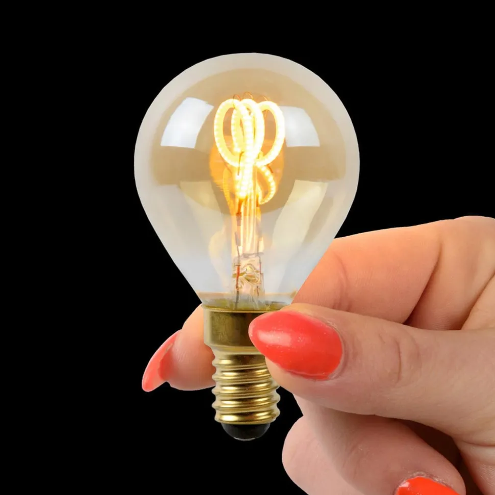 LED-pære E14 3W dråpe ravfarget 2 200 K dimbar