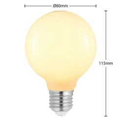 LED-pære E27 8W G80 2 700K dimbar, opal
