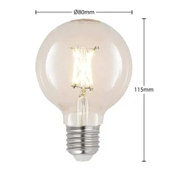 LED-pære E27 4W G80 2 700 K filament, dimbar, klar