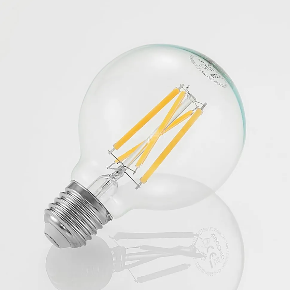 LED-pære E27 8W G80 2 700 K filament, dimbar, klar