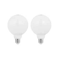 LED-pære E27 8W 2 700 K G95 globe dimbar opal 2stk