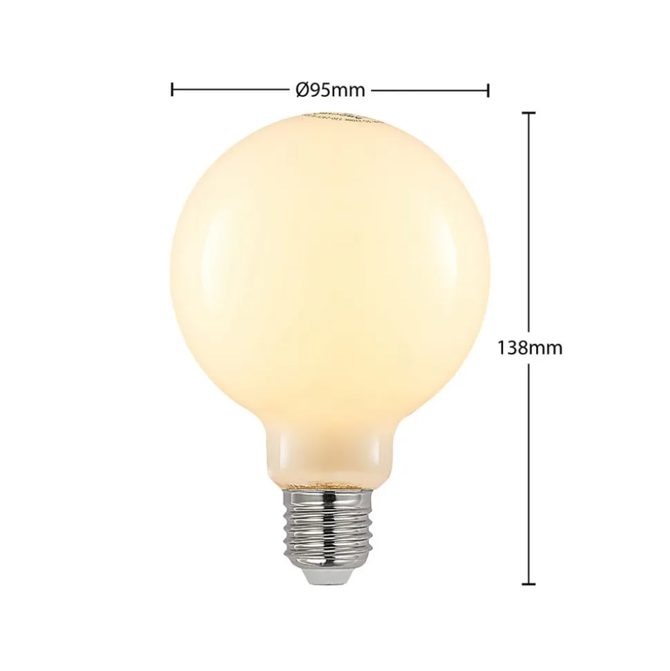 LED-pære E27 8W 2 700 K G95 globe dimbar opal 2stk