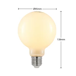 LED-pære E27 4W 2 700 K G95 globe dimbar opal 3stk