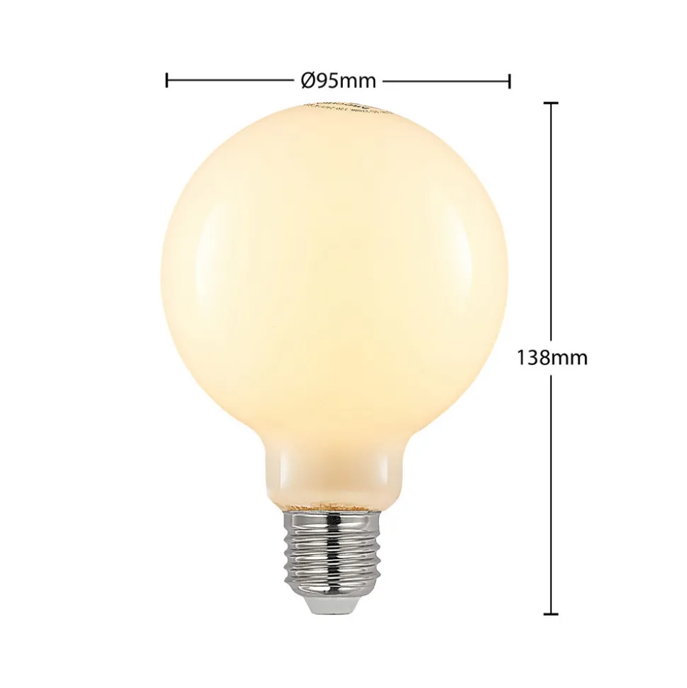 LED-pære E27 4W 2 700 K G95 globe dimbar opal 3stk