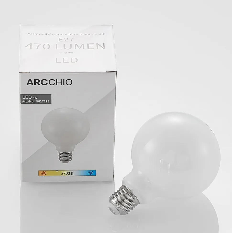 LED-pære E27 4W 2 700 K G95 globe dimbar opal 3stk