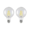 LED-pære E27 8W 2 700 K G95 globe klar 2 stk