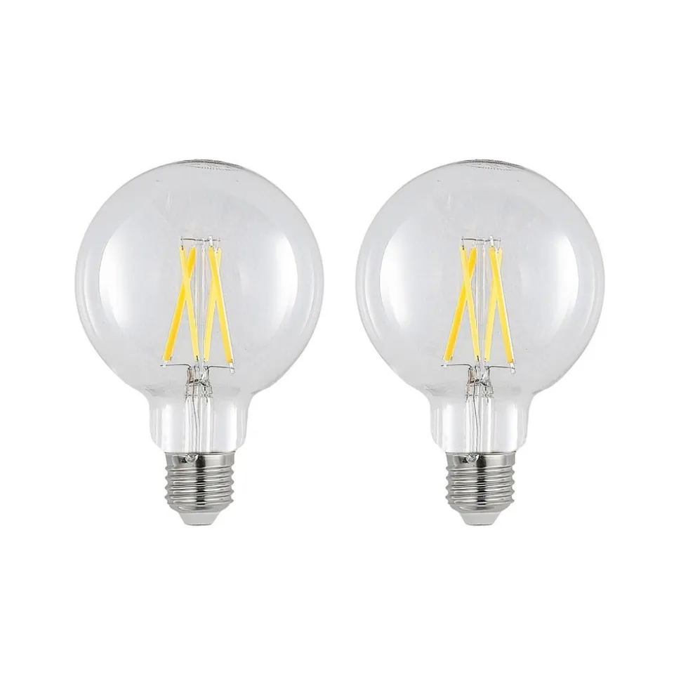 LED-pære E27 8W 2 700 K G95 globe klar 2 stk