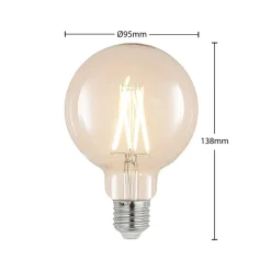 LED-pære E27 8W 2 700 K G95 globe klar 2 stk