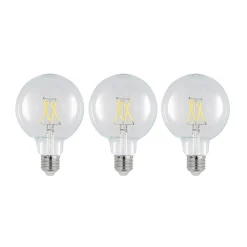 LED-pære E27 4W 2 700 K G95 globe klar 3 stk
