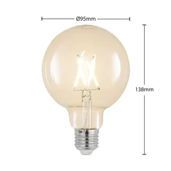 LED-pære E27 4W 2 700 K G95 globe klar 3 stk