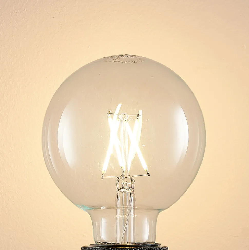 LED-pære E27 4W 2 700 K G95 globe klar 3 stk