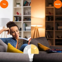 LED-pære E27 10W, 2 700 K med dagslyssensor