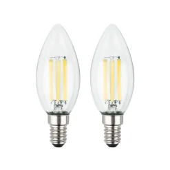 LED-pære E14 2,5W klar 3000K 525 lm Energiklasse A 2er