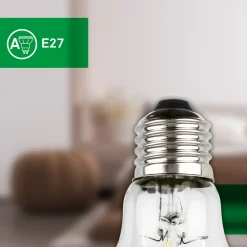 LED-pære E27 5W klar 3000K 1055 lm energiklasse A 2er