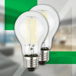 LED-pære E27 5W klar 3000K 1055 lm energiklasse A 2er