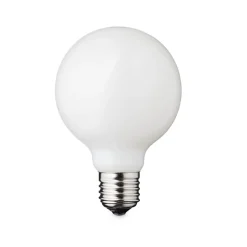 LED-pære Globe, E27, Ø 8 cm, matt, 5 W, 2 200 K