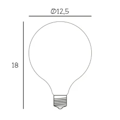 LED-pære Globe, E27, Ø 12,5 cm, matt, 5 W, 2 200 K
