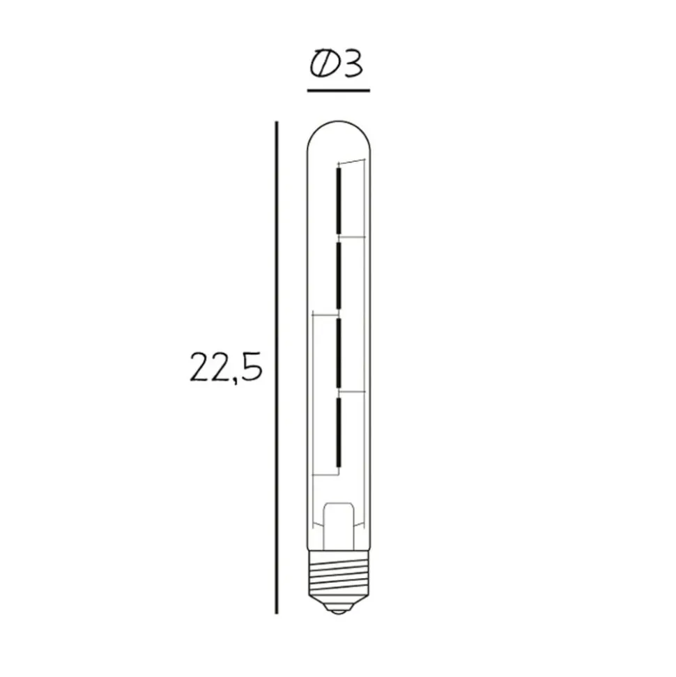LED-pære Long Tube 225, E27, 3,5 W, 2 200 K, dimbar
