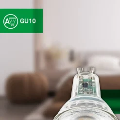 LED-pære Reflektorpære GU10 2,5W klar 3000K energiklasse A 2er