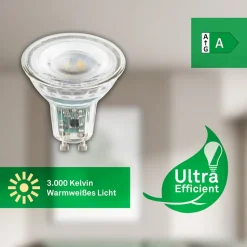LED-pære Reflektorpære GU10 2,5W klar 3000K energiklasse A 2er