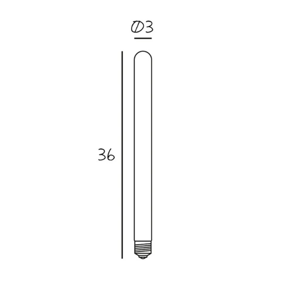 LED-pære Tube 360, matt E27 6,5 W 2700 K, dimbar